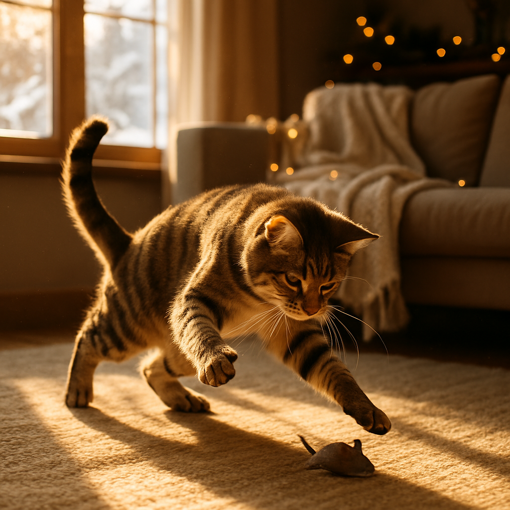 Cat Keeping Cats Active In Winter